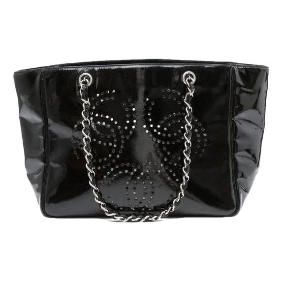 Vintage CC Chain patent leather tote