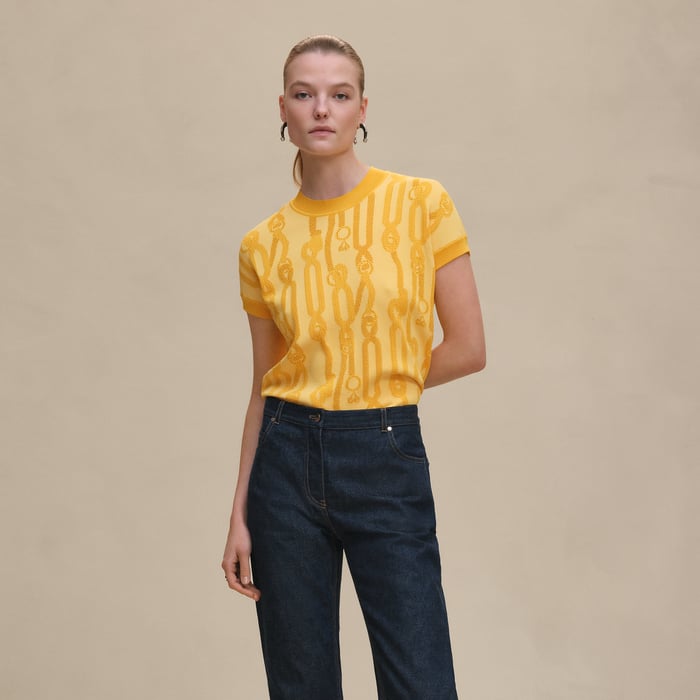 Jaune Mimosa "Palefroi Remix" Short Sleeve Sweater
