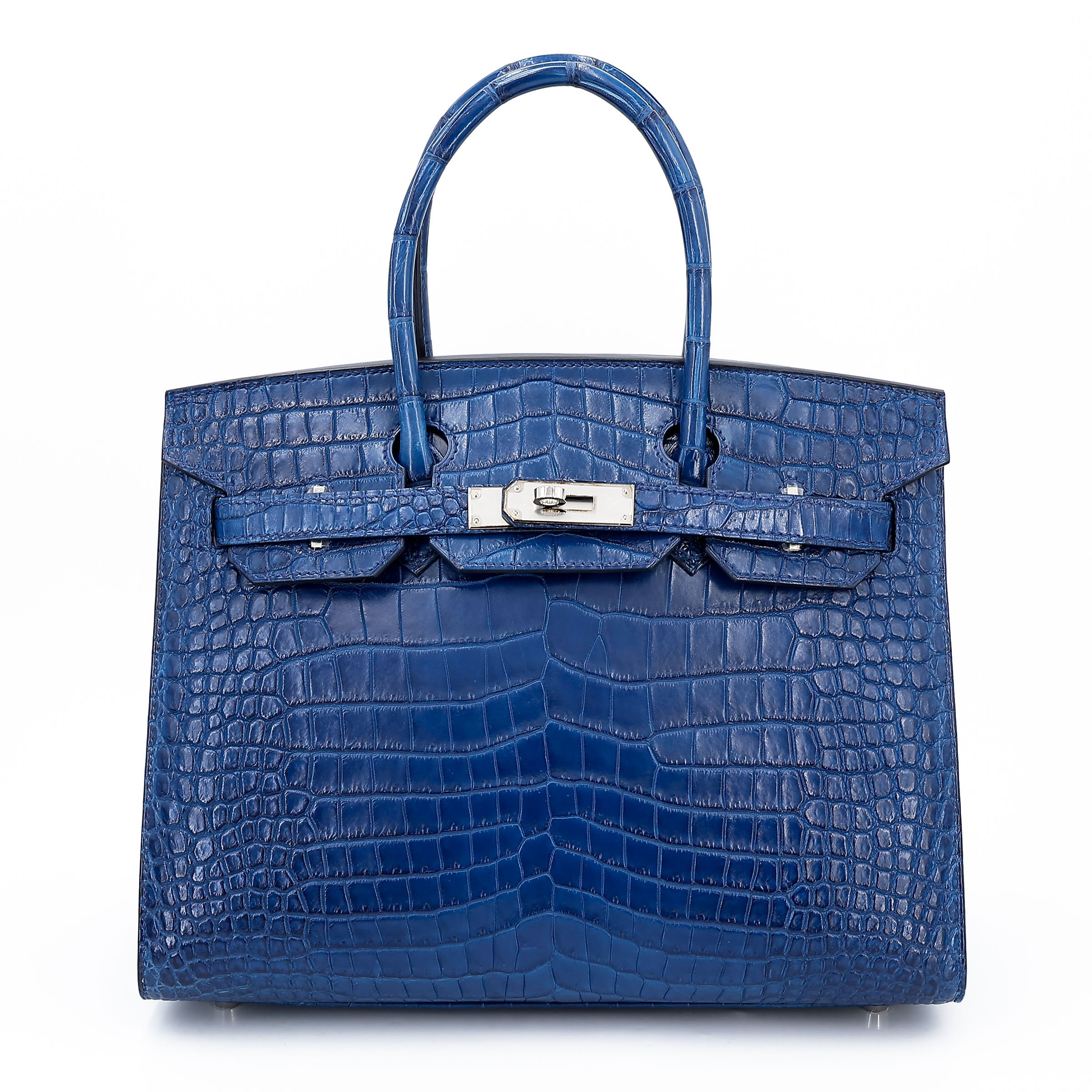 Excellent ( Rank SA ) HERMÈS Birkin 30 Sellier Aizome Matte Porosus Crocodile Palladium hardware U (2022)