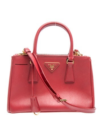 Saffiano Lux Leather Galleria Double Zip Small