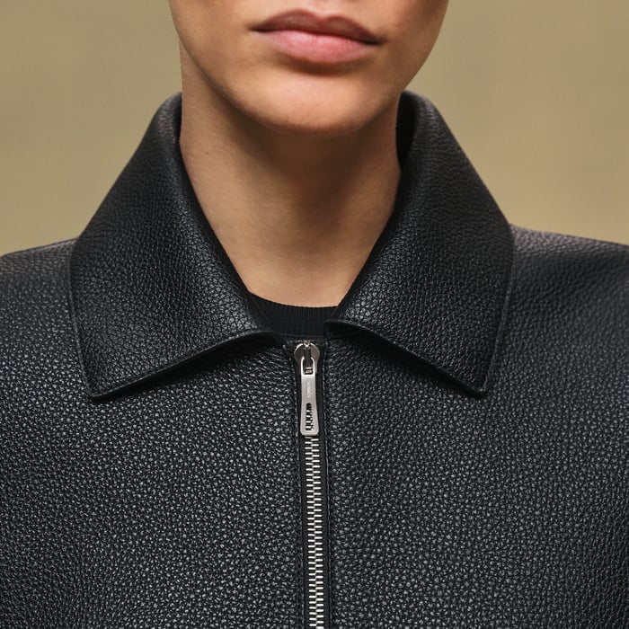 Noir Washed Deerskin Jacket