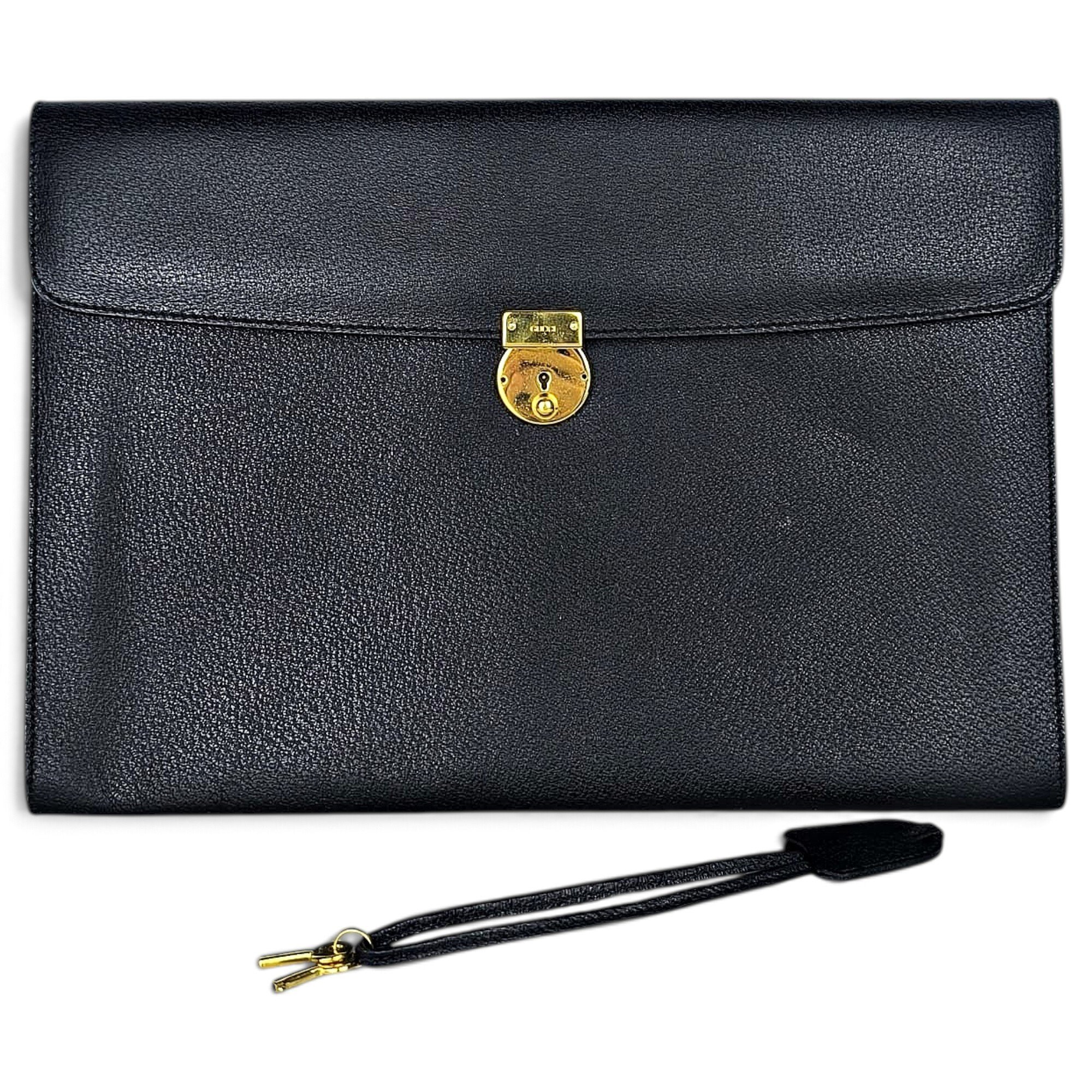 Leather clutch bag