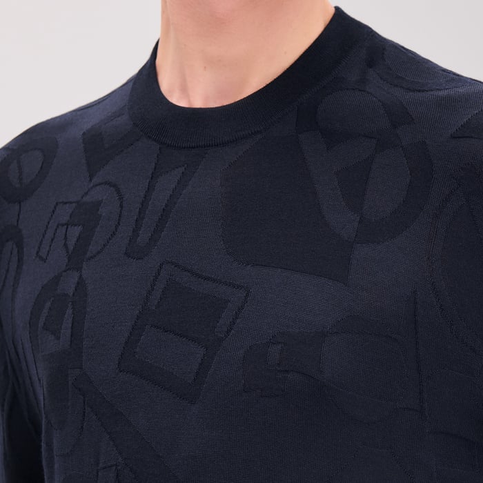Marine "Fragments Equestres" Crewneck Sweater