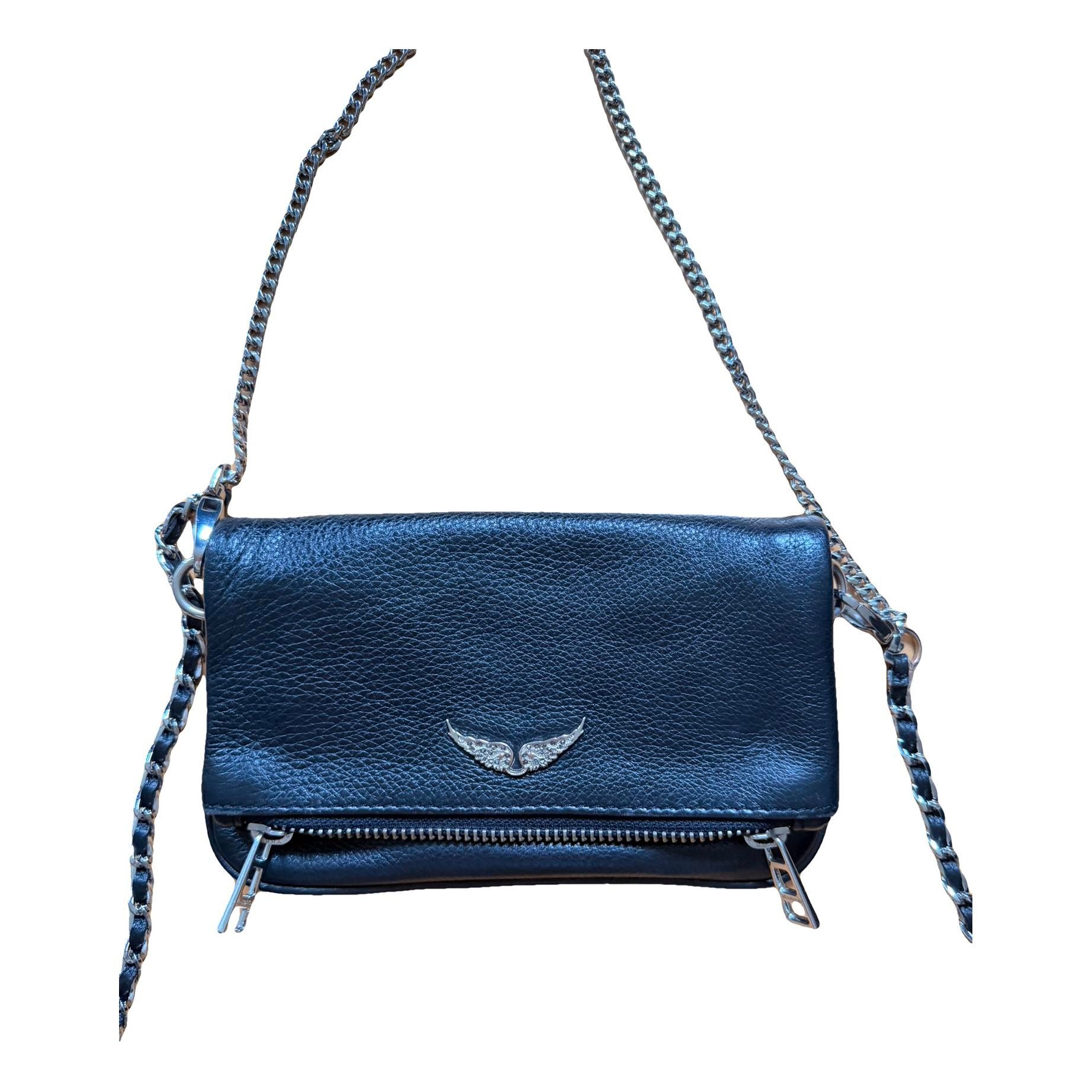 Rock leather clutch bag