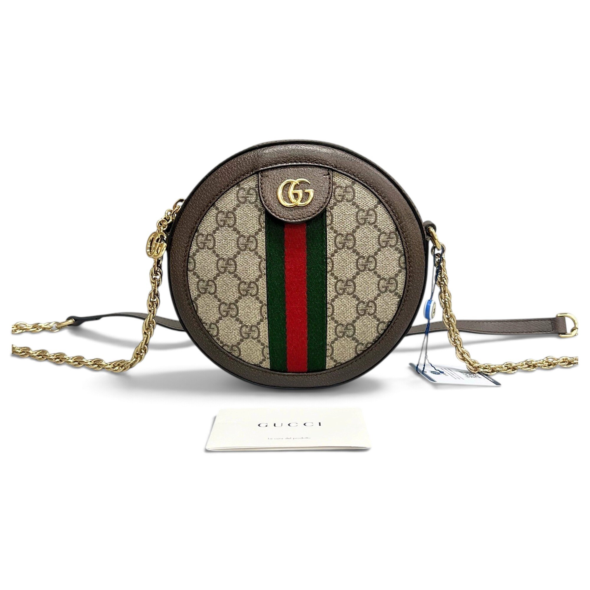 Ophidia Round leather handbag