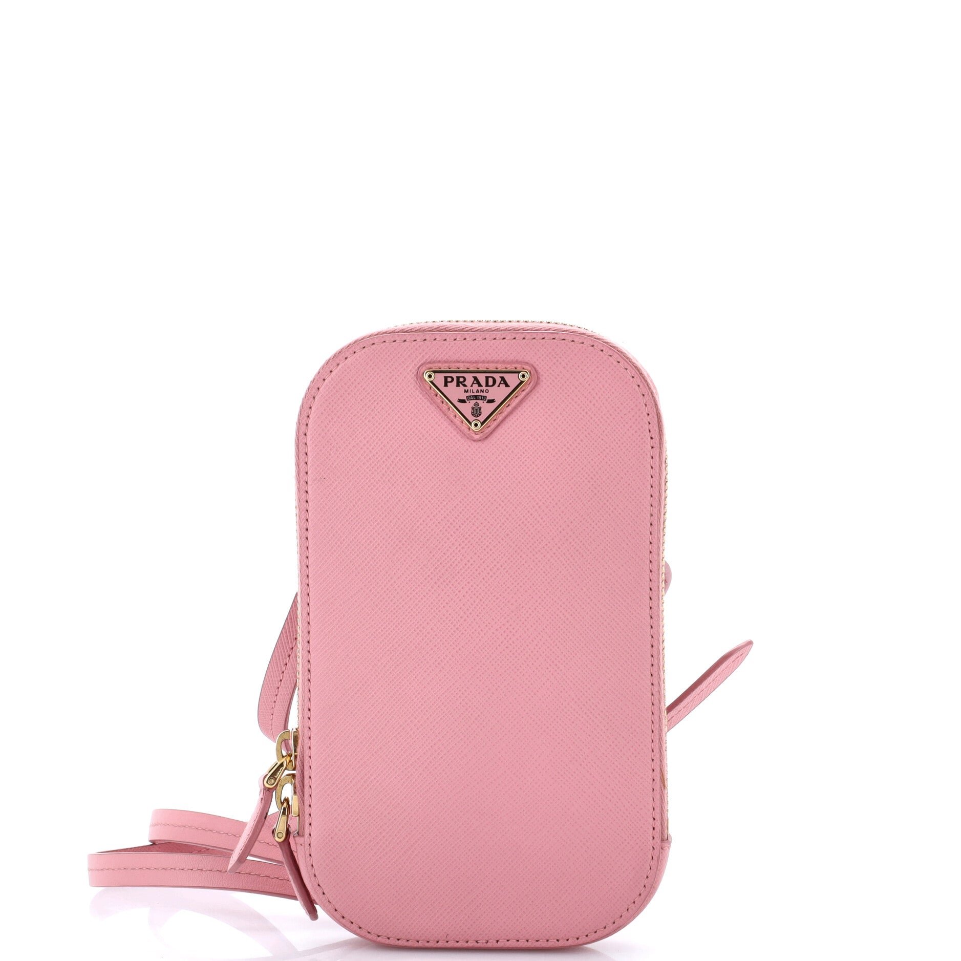 Zip Phone Holder Crossbody Bag Saffiano Leather