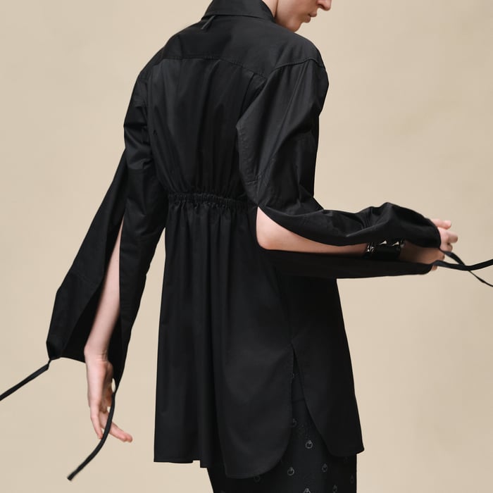 Noir Drawstring Shirt