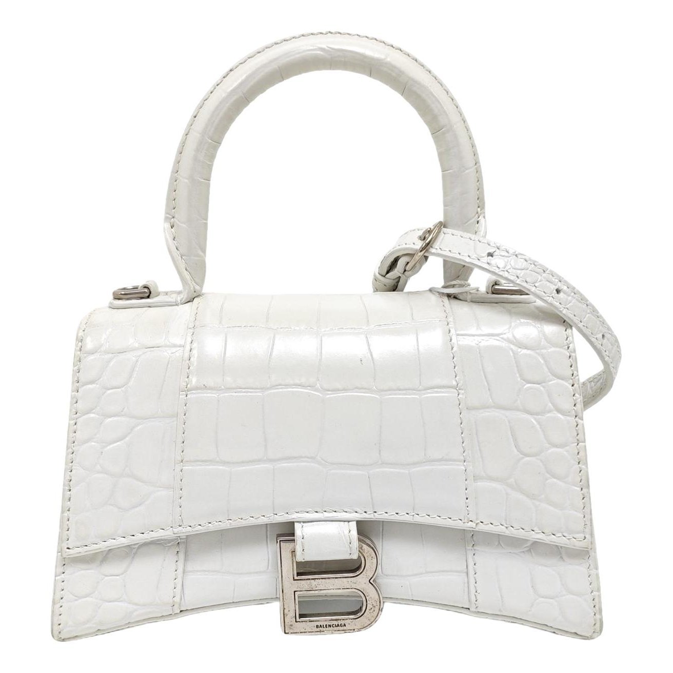 Hourglass leather handbag