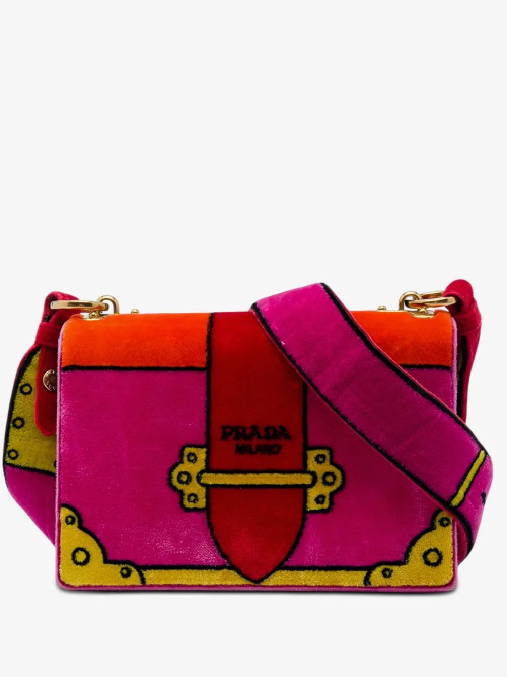 2013-2026 Velluto Ricamo Trompe L'oeil Cahier crossbody bag