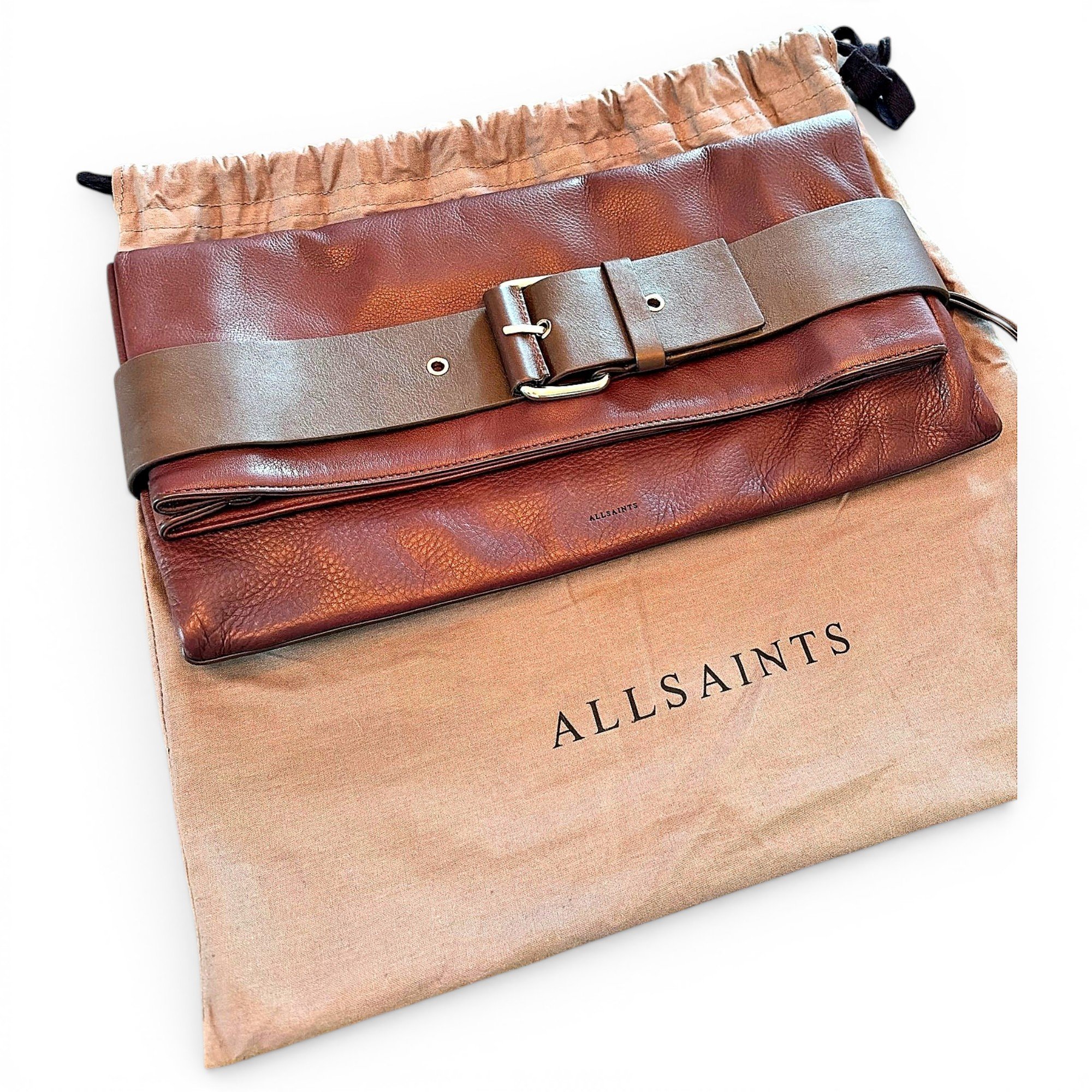 Leather clutch bag