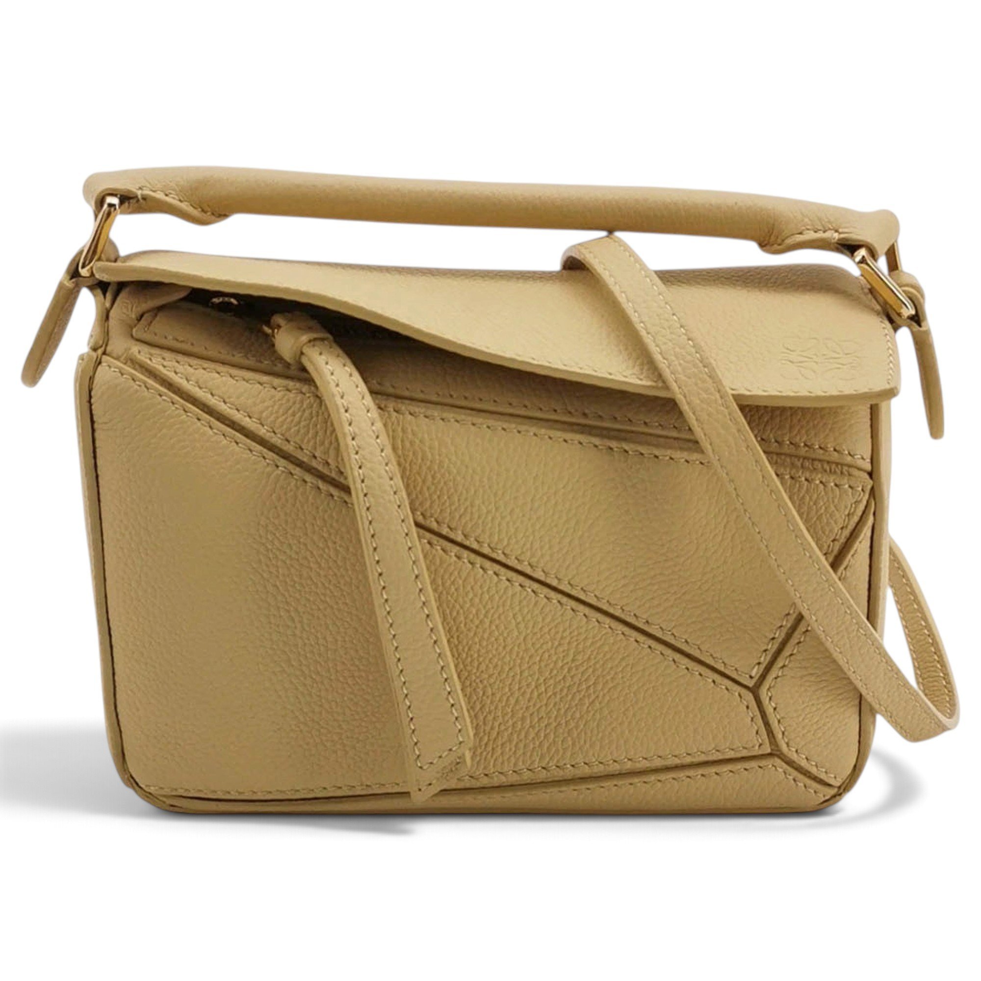 Puzzle leather handbag
