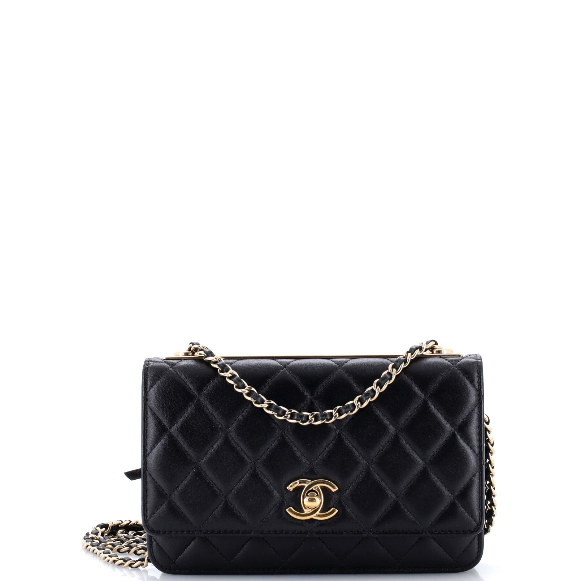 Trendy CC Wallet on Chain Quilted Lambskin