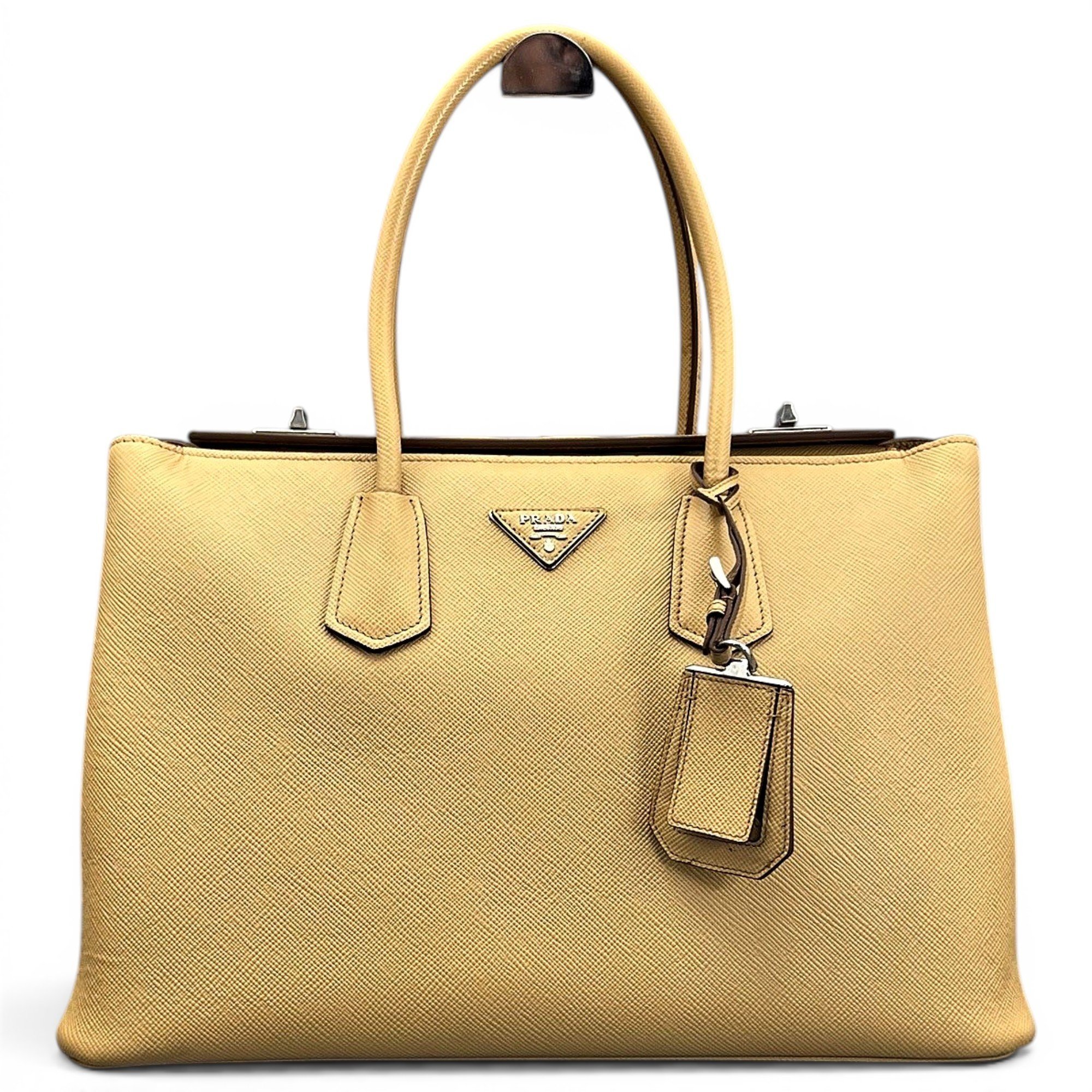 Double leather handbag