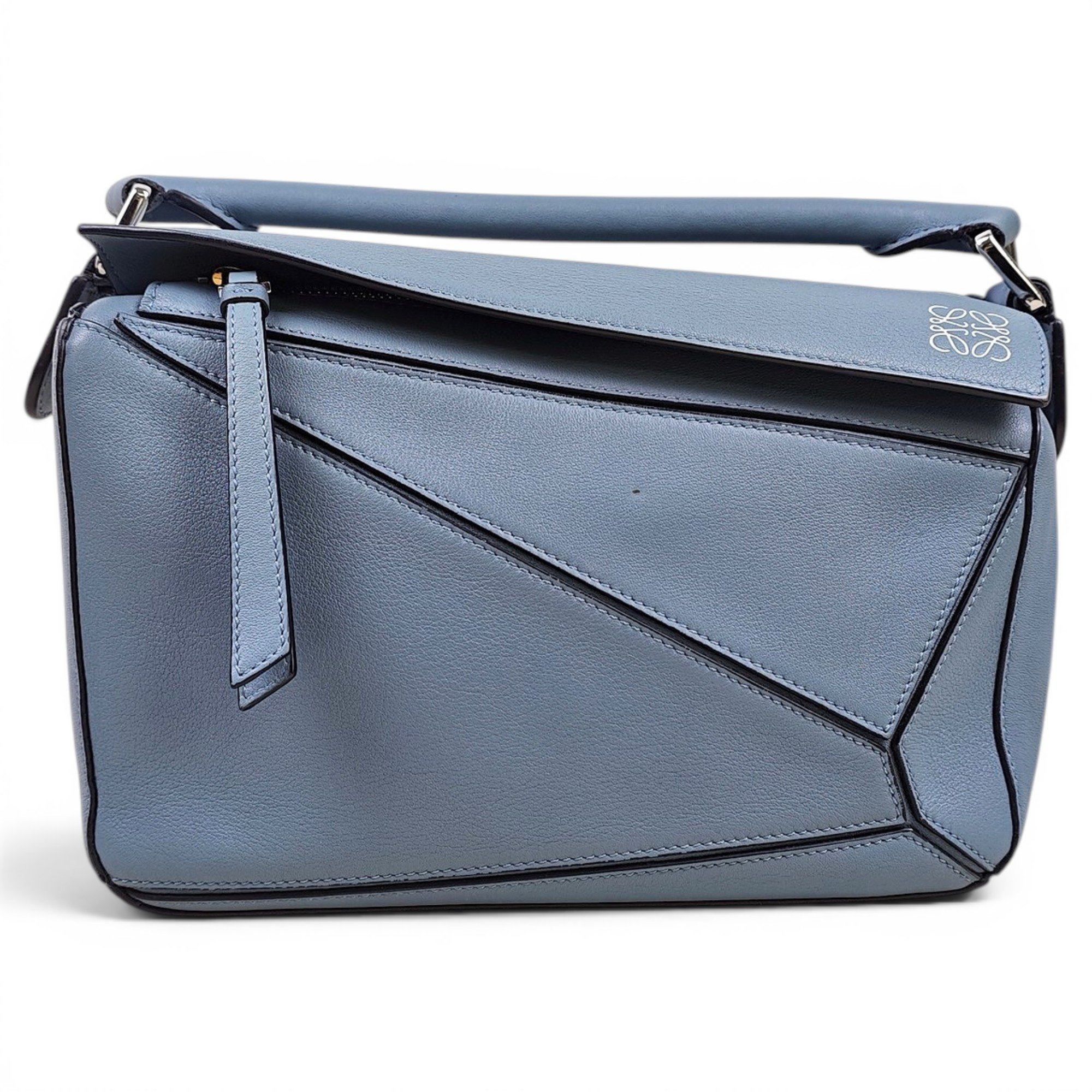 Puzzle leather handbag