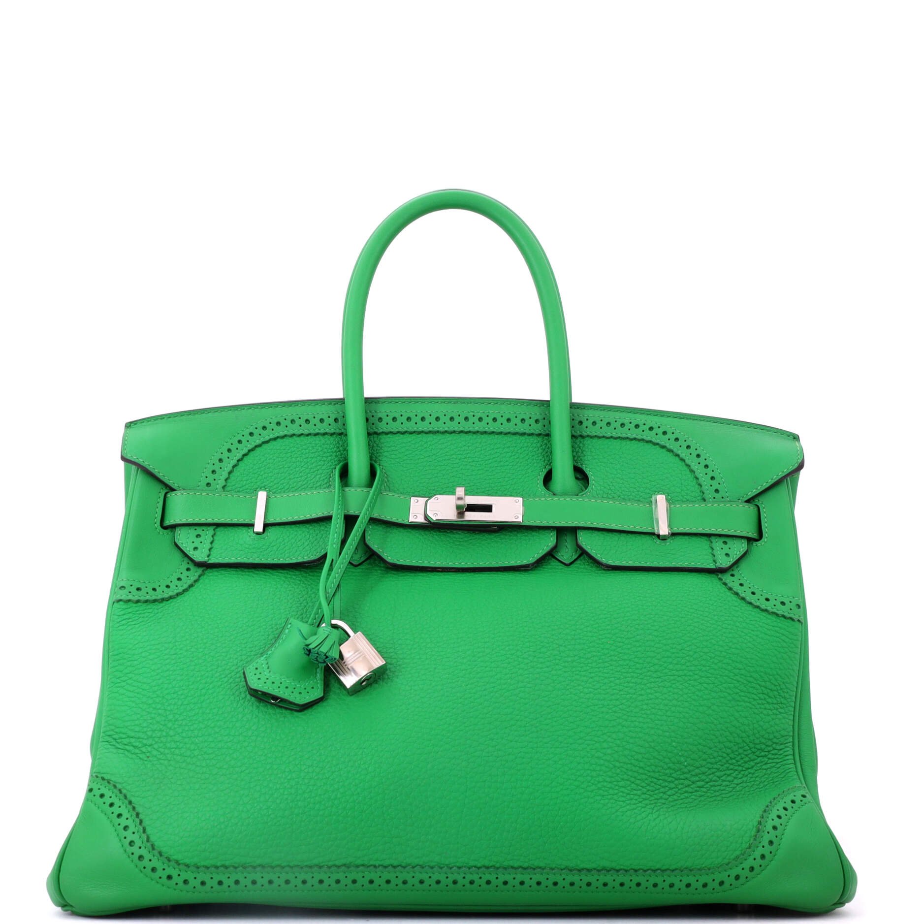 Birkin Ghillies Bag Bamboo Togo and Swift with Palladium Hardware 35