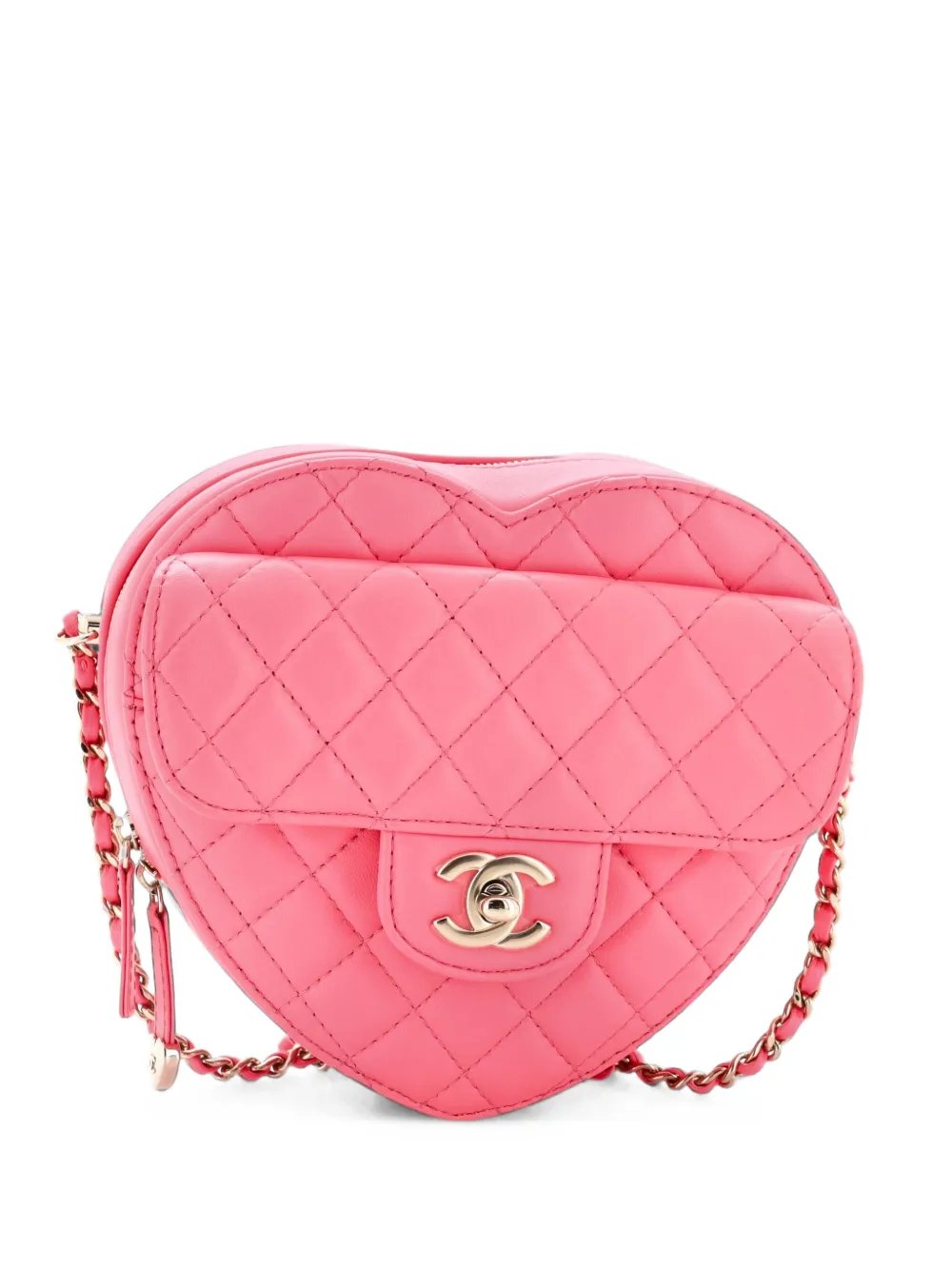 CC in Love Heart Bag Quilted Lambskin Large crossbody bag