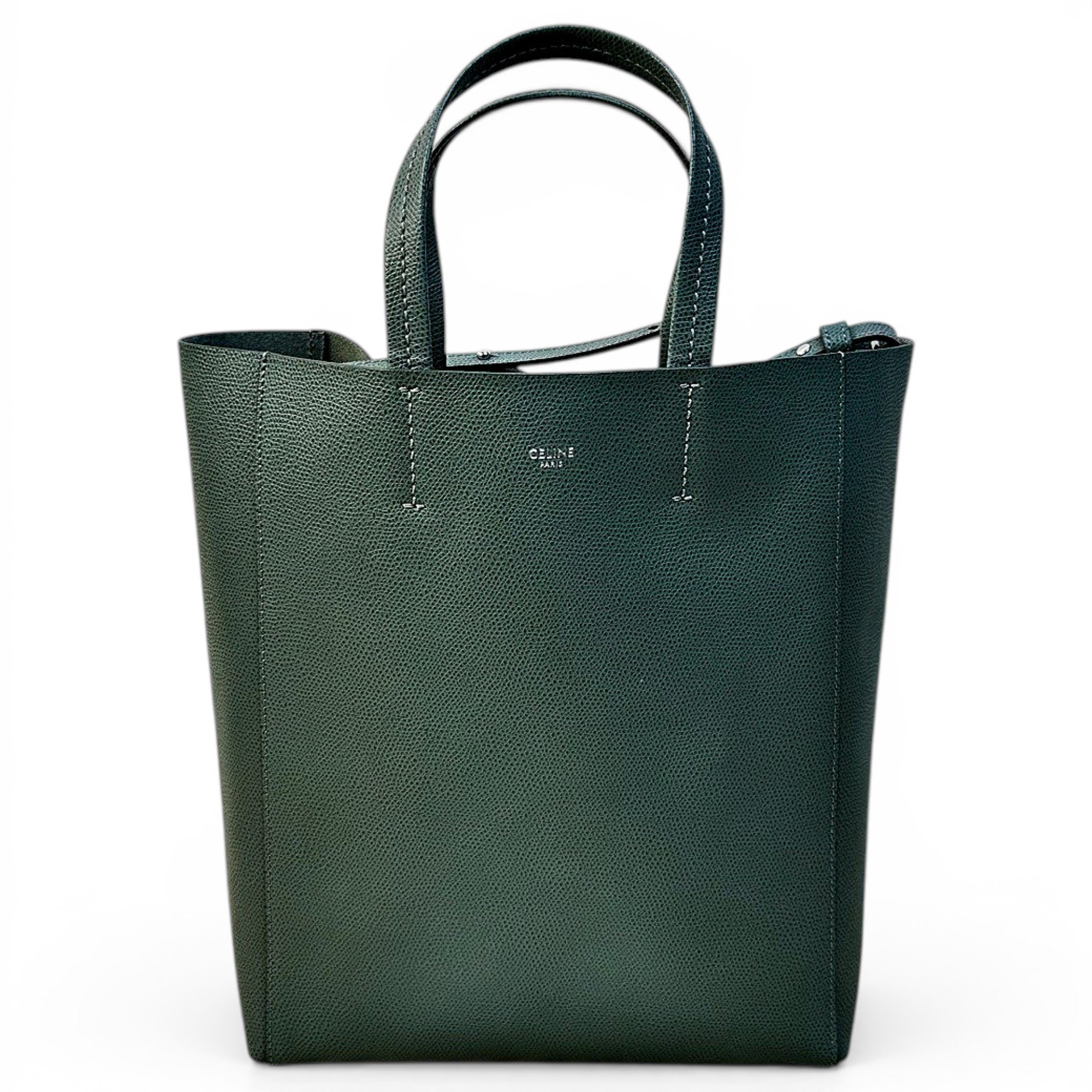 Gusset leather handbag