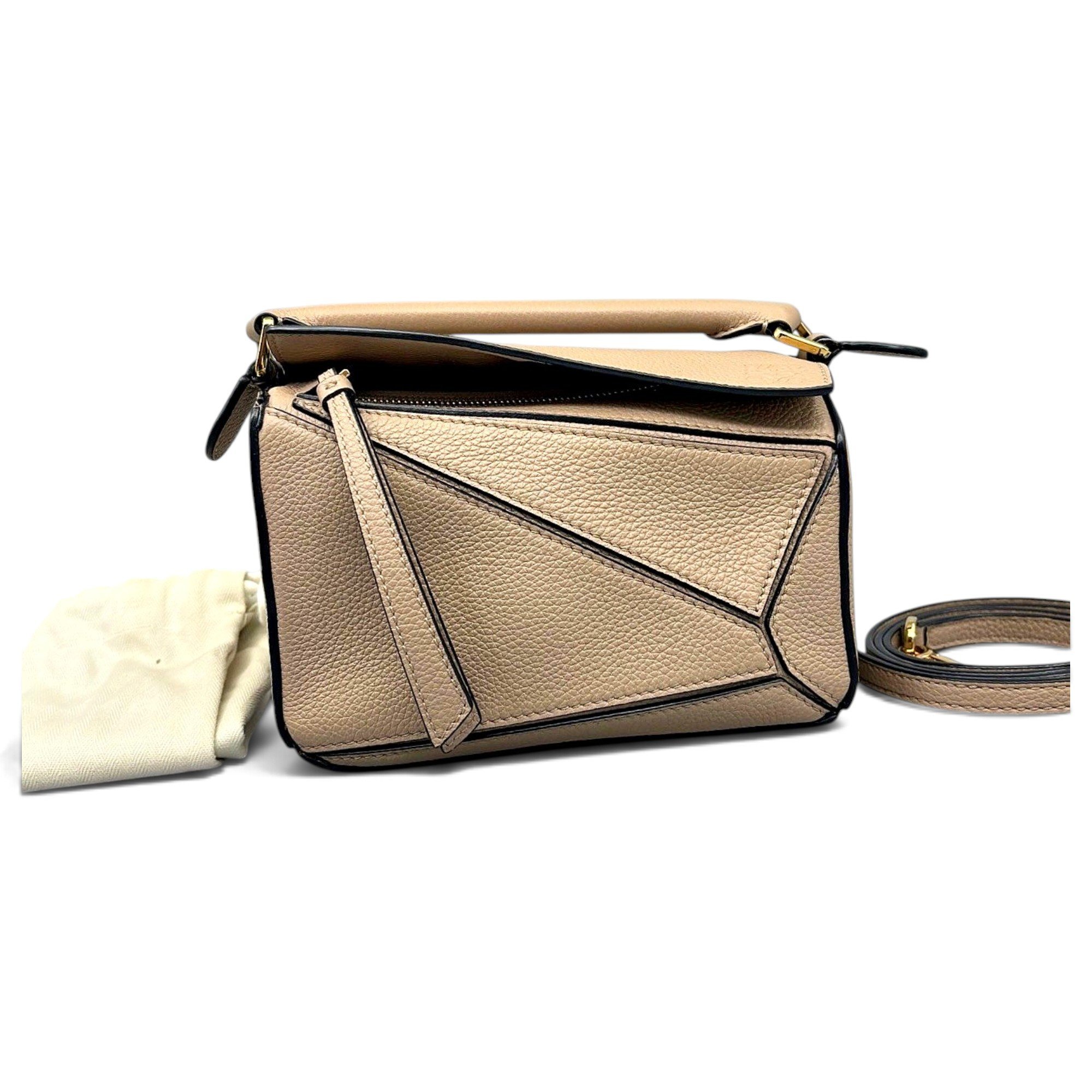 Puzzle leather handbag