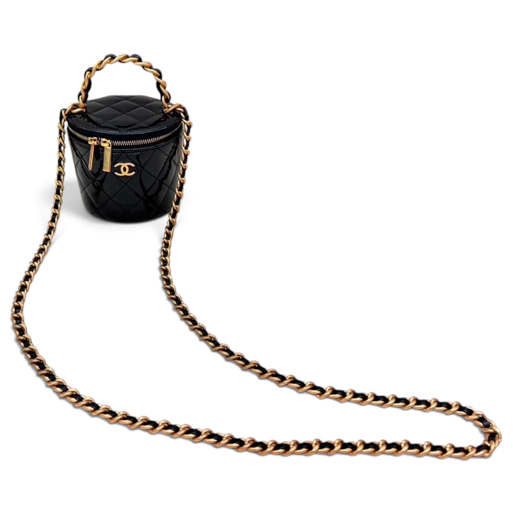 Vanity patent leather bag