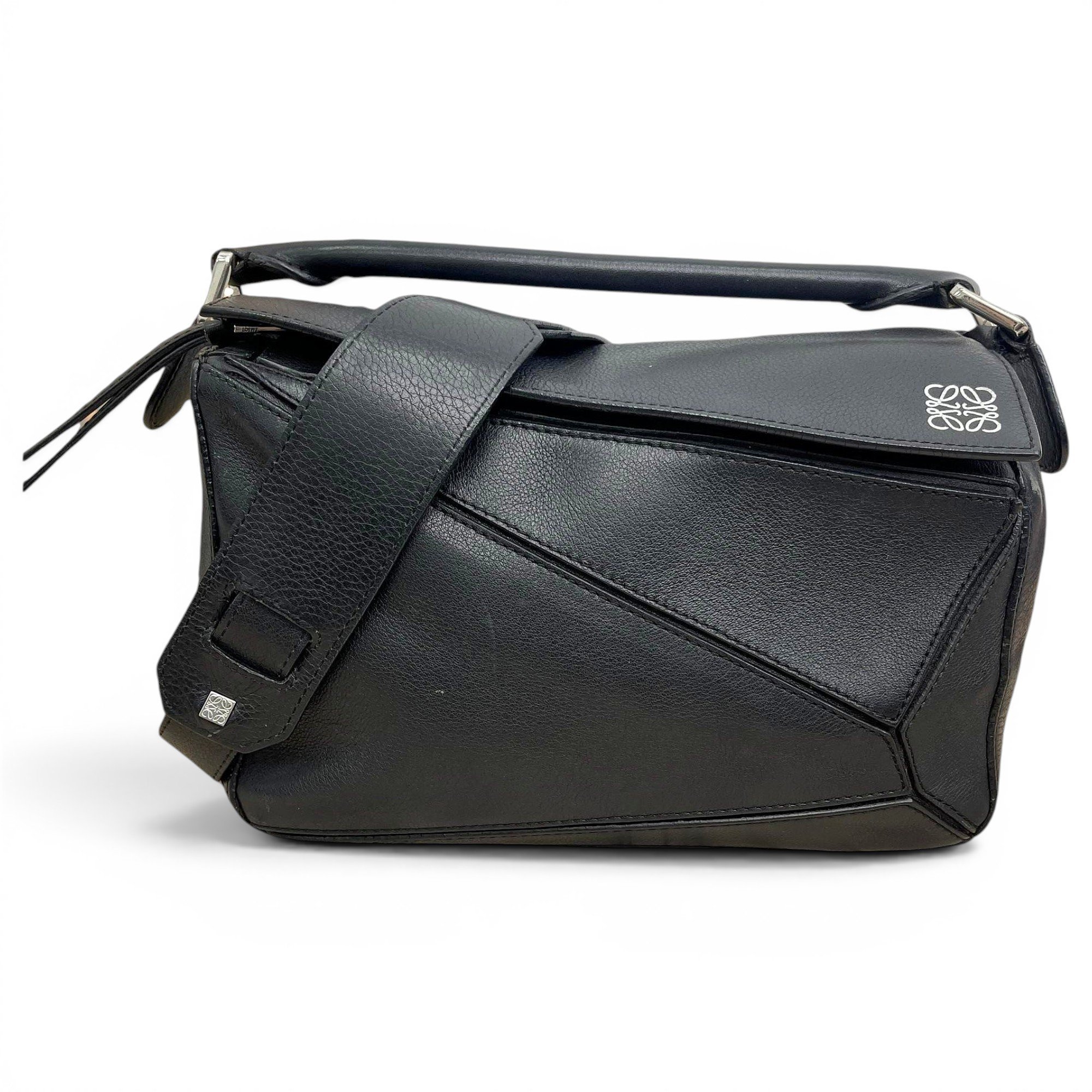 Puzzle leather handbag