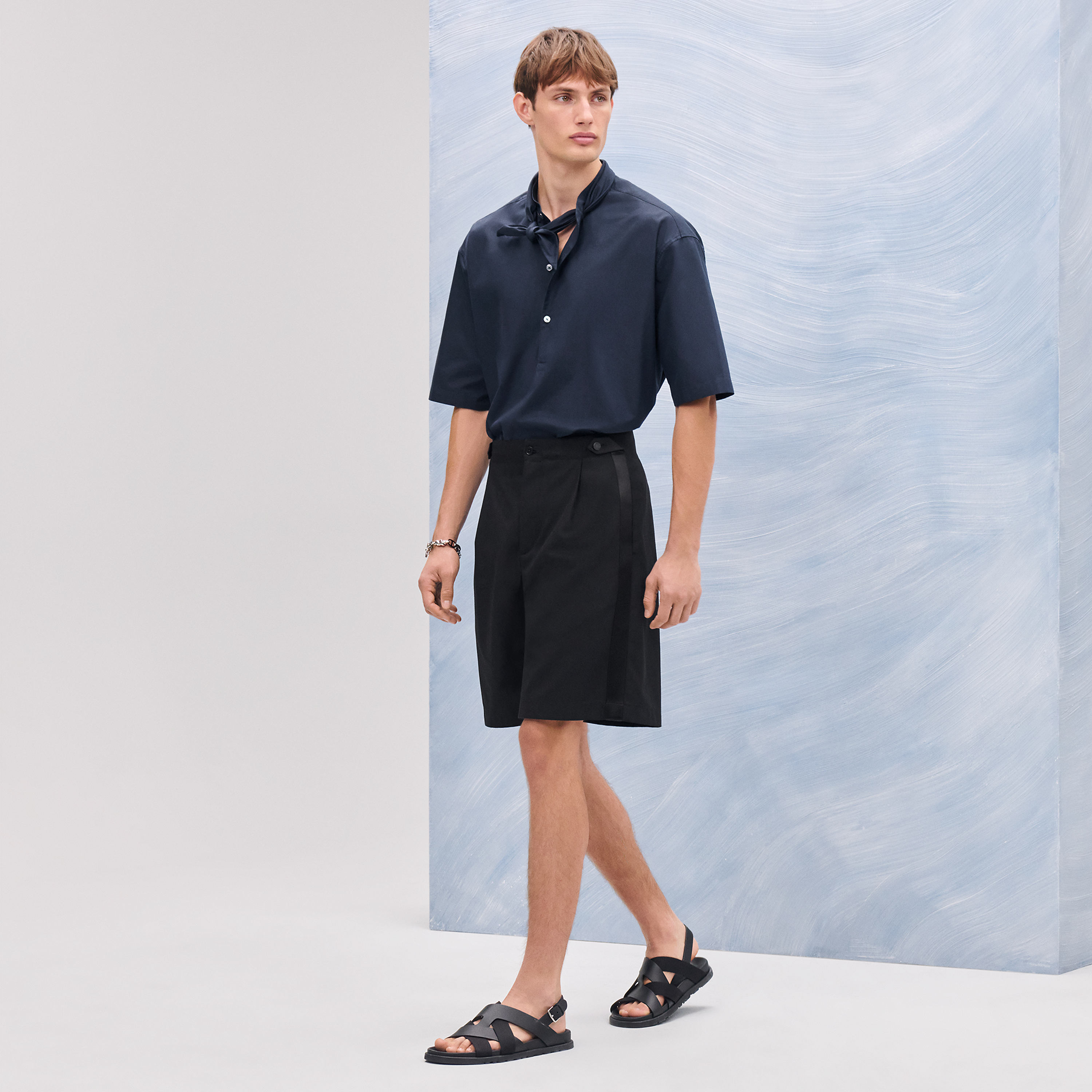 "Pique plie satin" Malibu shorts