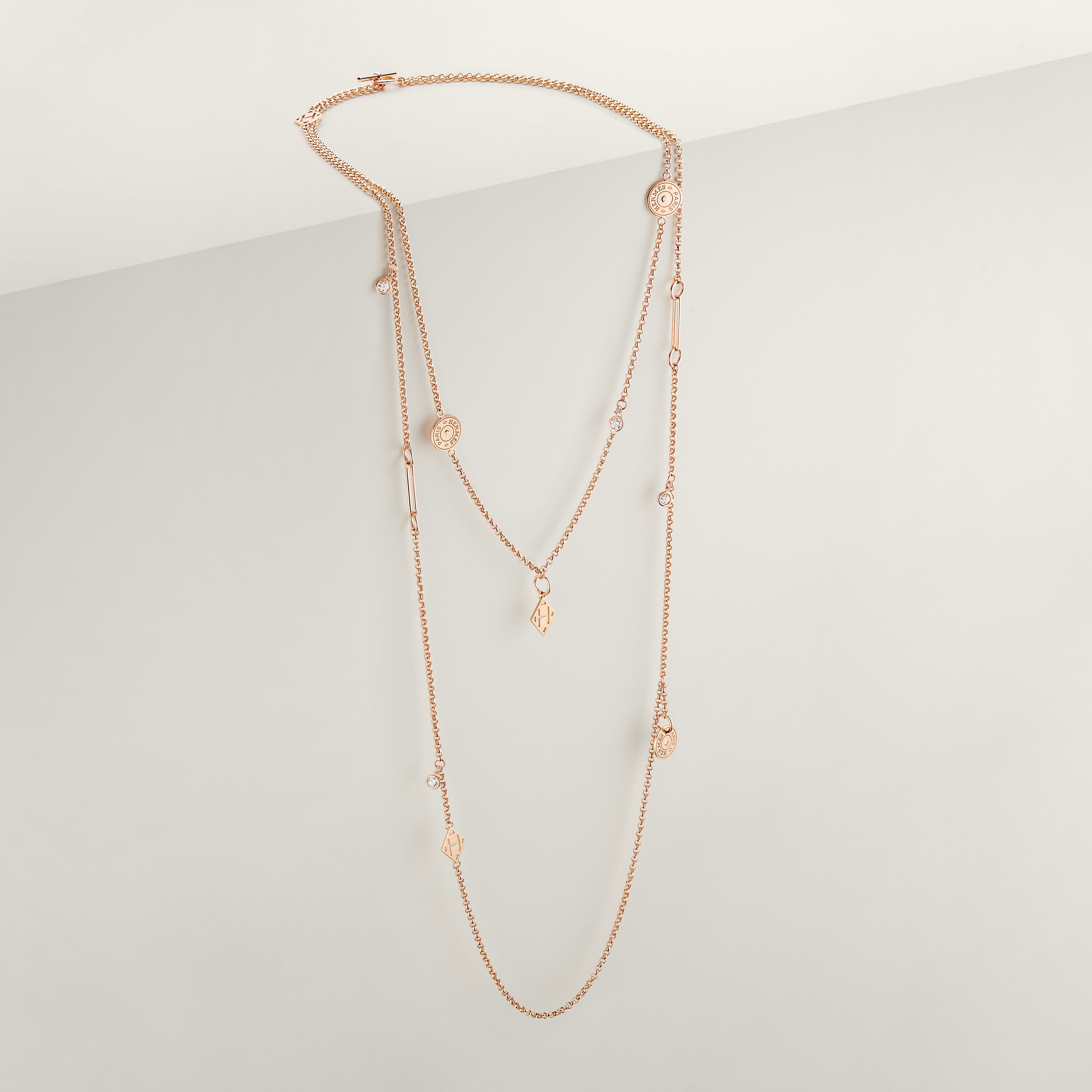 Hermès Ex-Libris long necklace