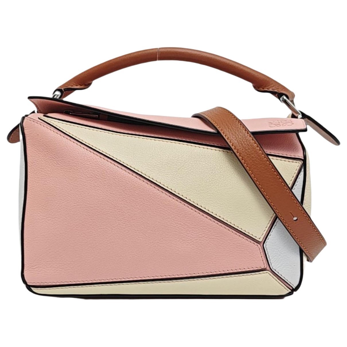 Puzzle leather handbag