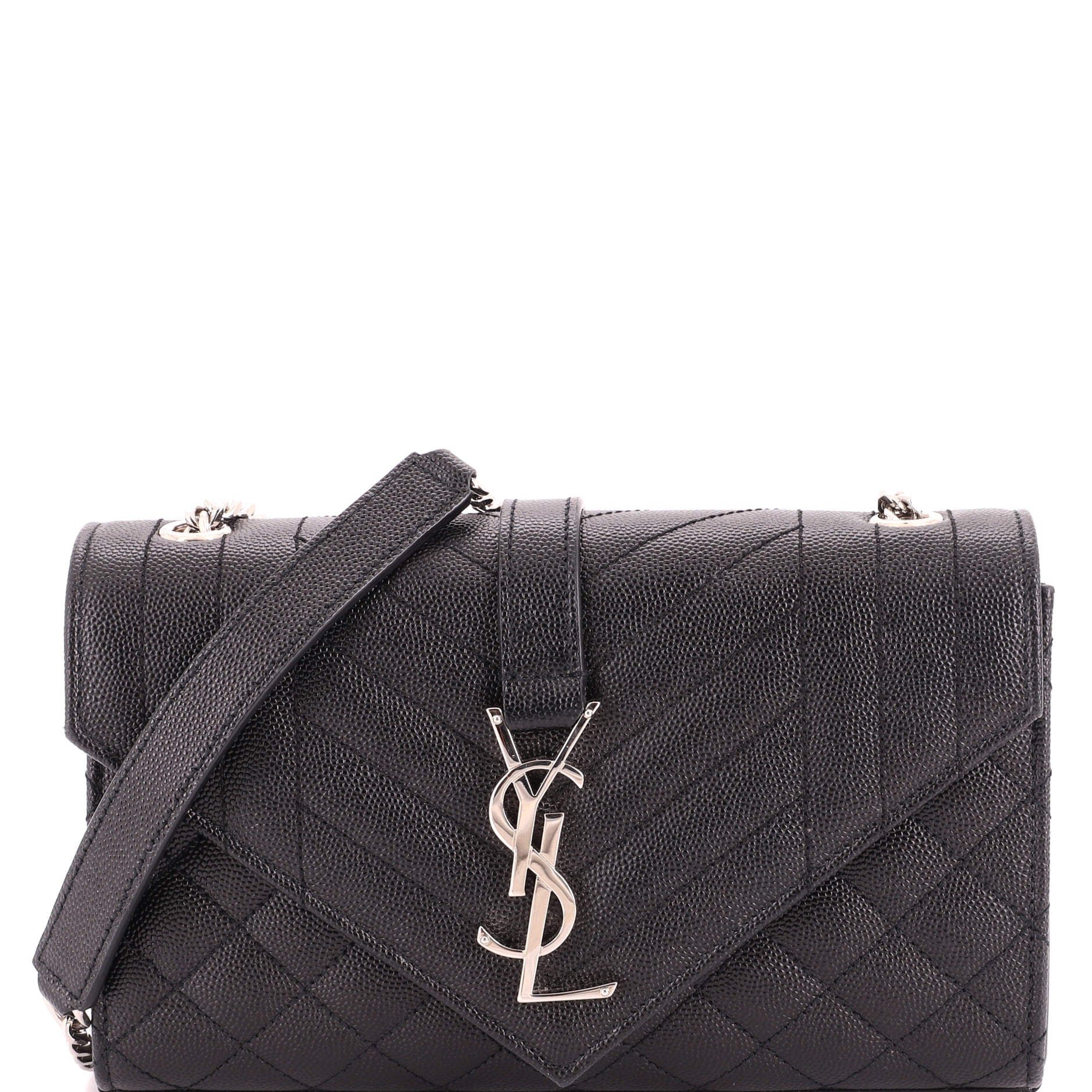 Classic Monogram Envelope Satchel Mixed Matelasse Leather Medium