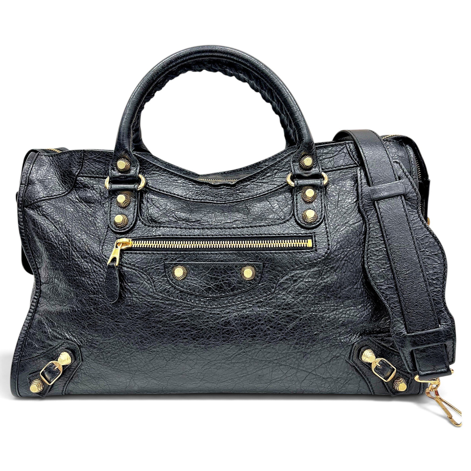 City leather handbag