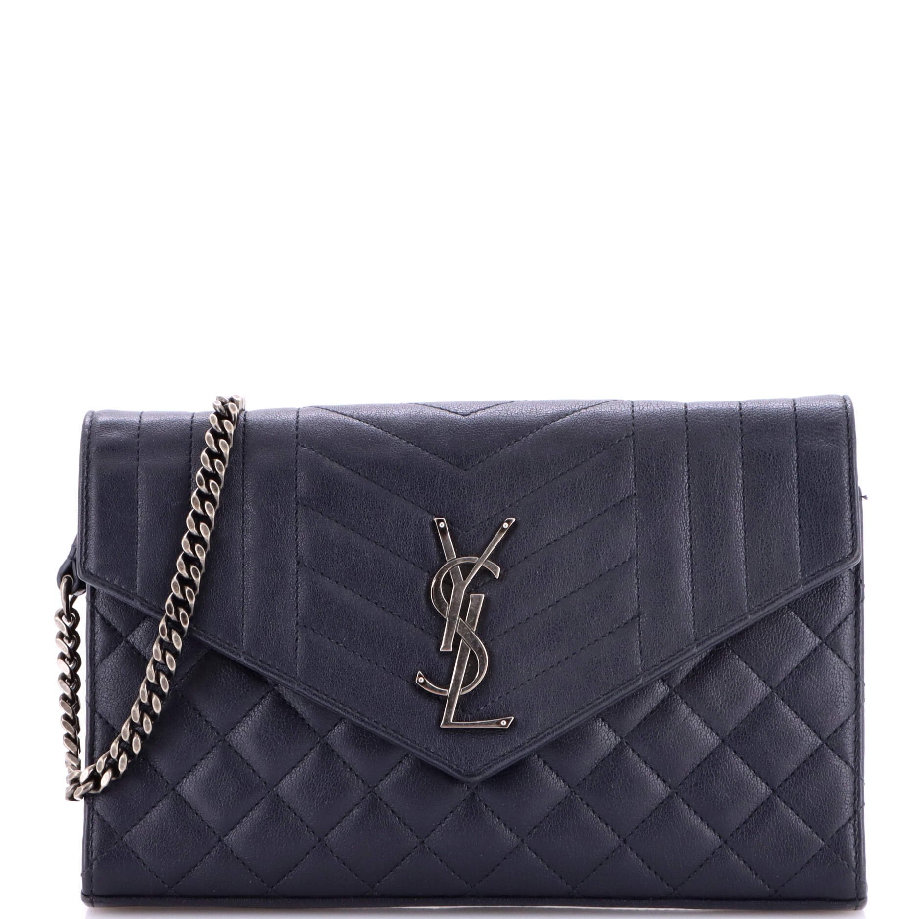 Classic Monogram Chain Wallet Mixed Matelasse Leather Medium