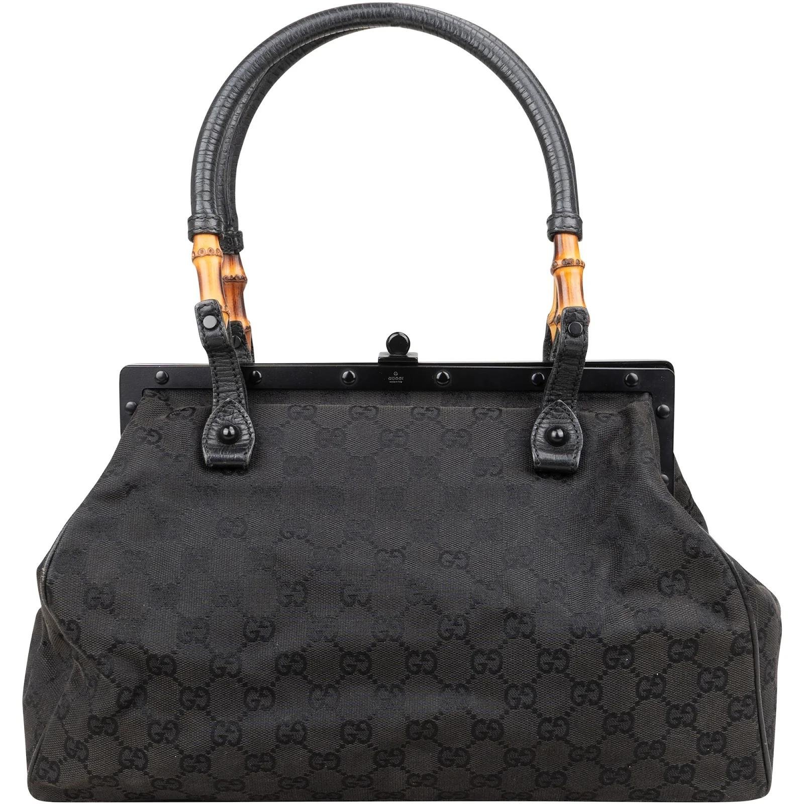 Bamboo Top Handle leather handbag