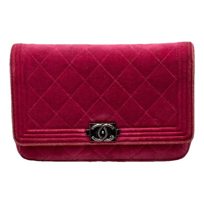 Wallet On Chain Boy Half Flap velvet crossbody bag