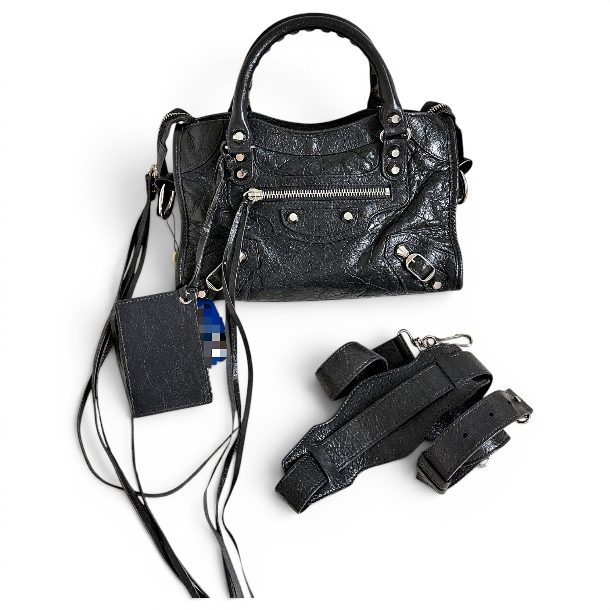 City leather handbag
