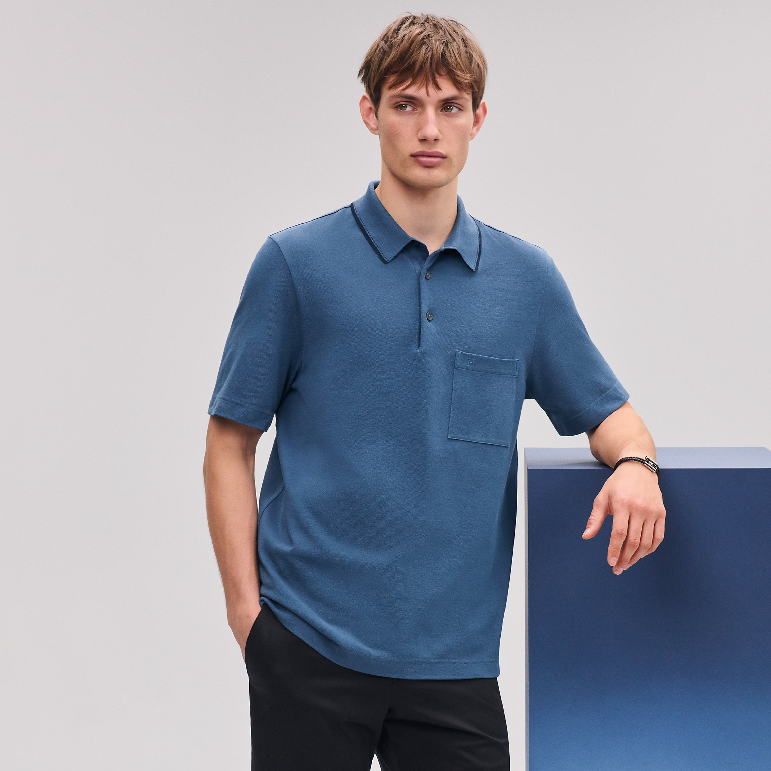 Hermès ポロシャツ サドルステッチ 白 | BagUSeek