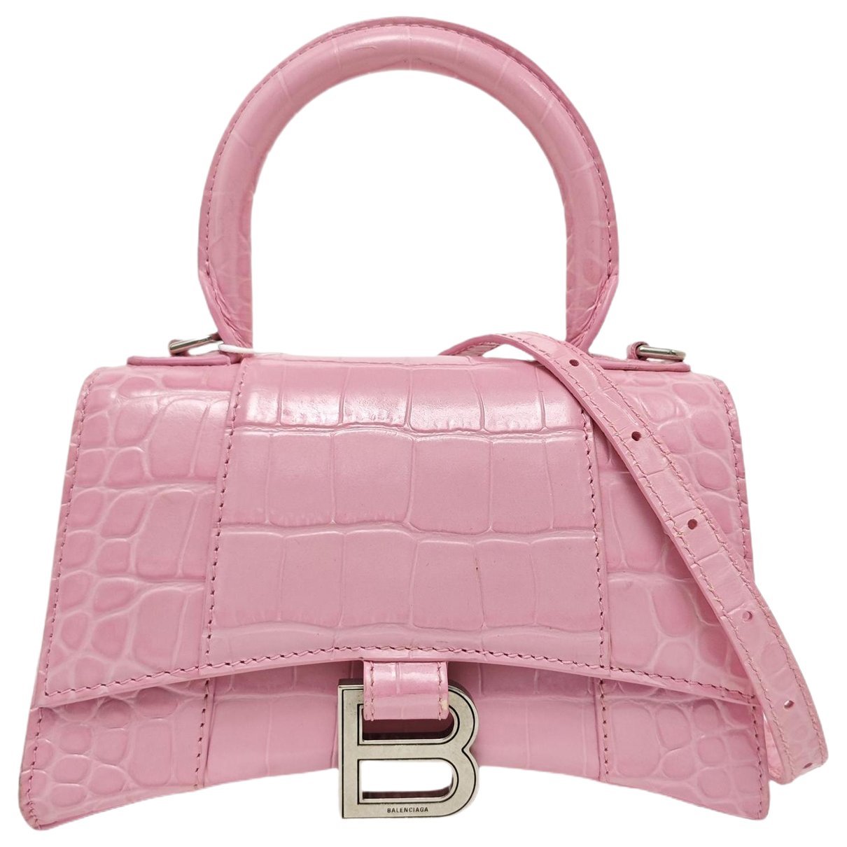 Hourglass leather handbag