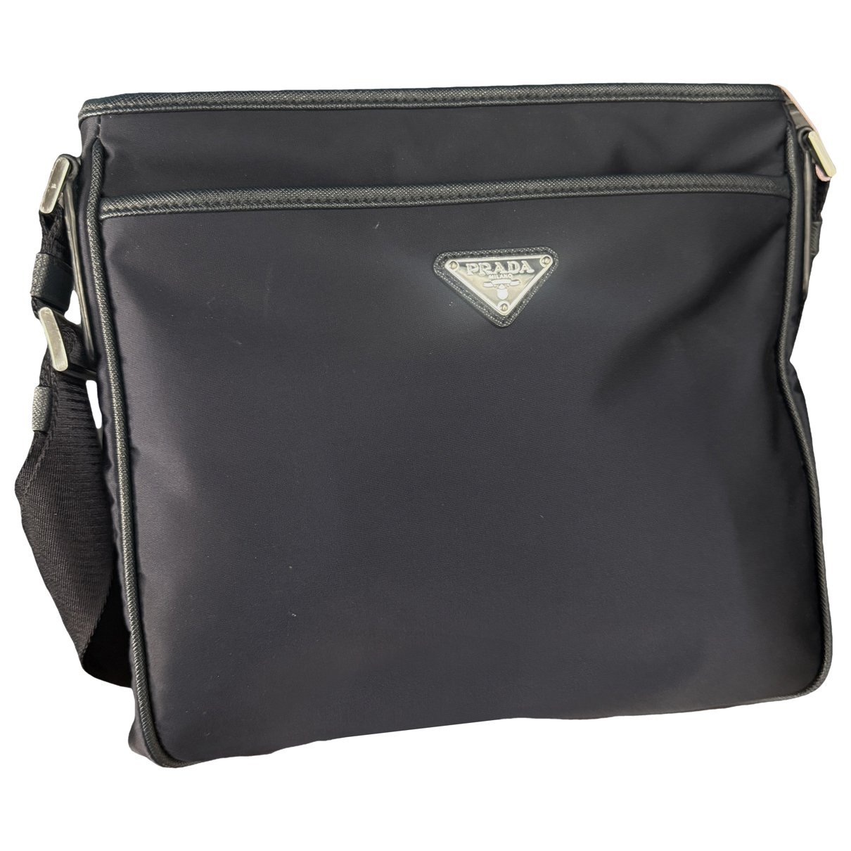 Re-Nylon linen crossbody bag