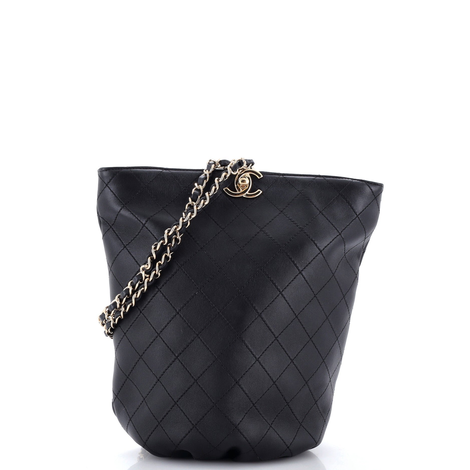CC Chain Bucket Backpack Stitched Calfskin