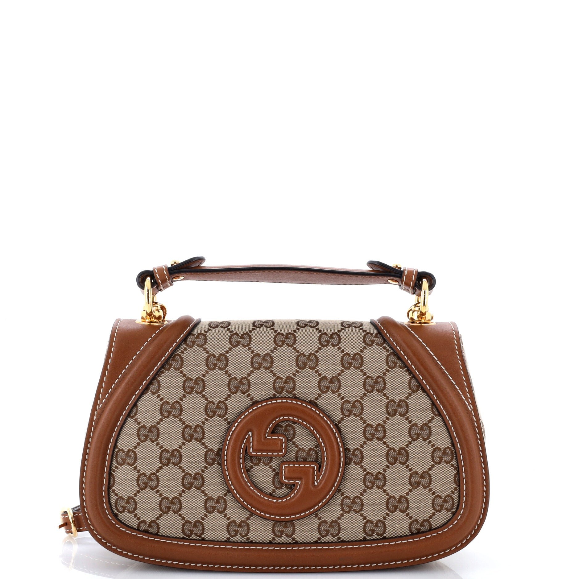 Blondie NM Top Handle Bag GG Coated Canvas with Leather Medium