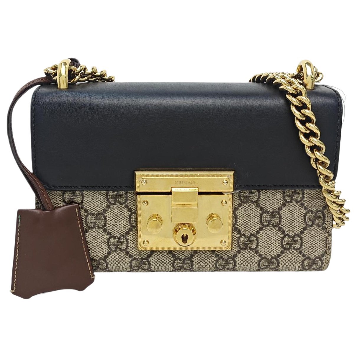 Padlock leather handbag