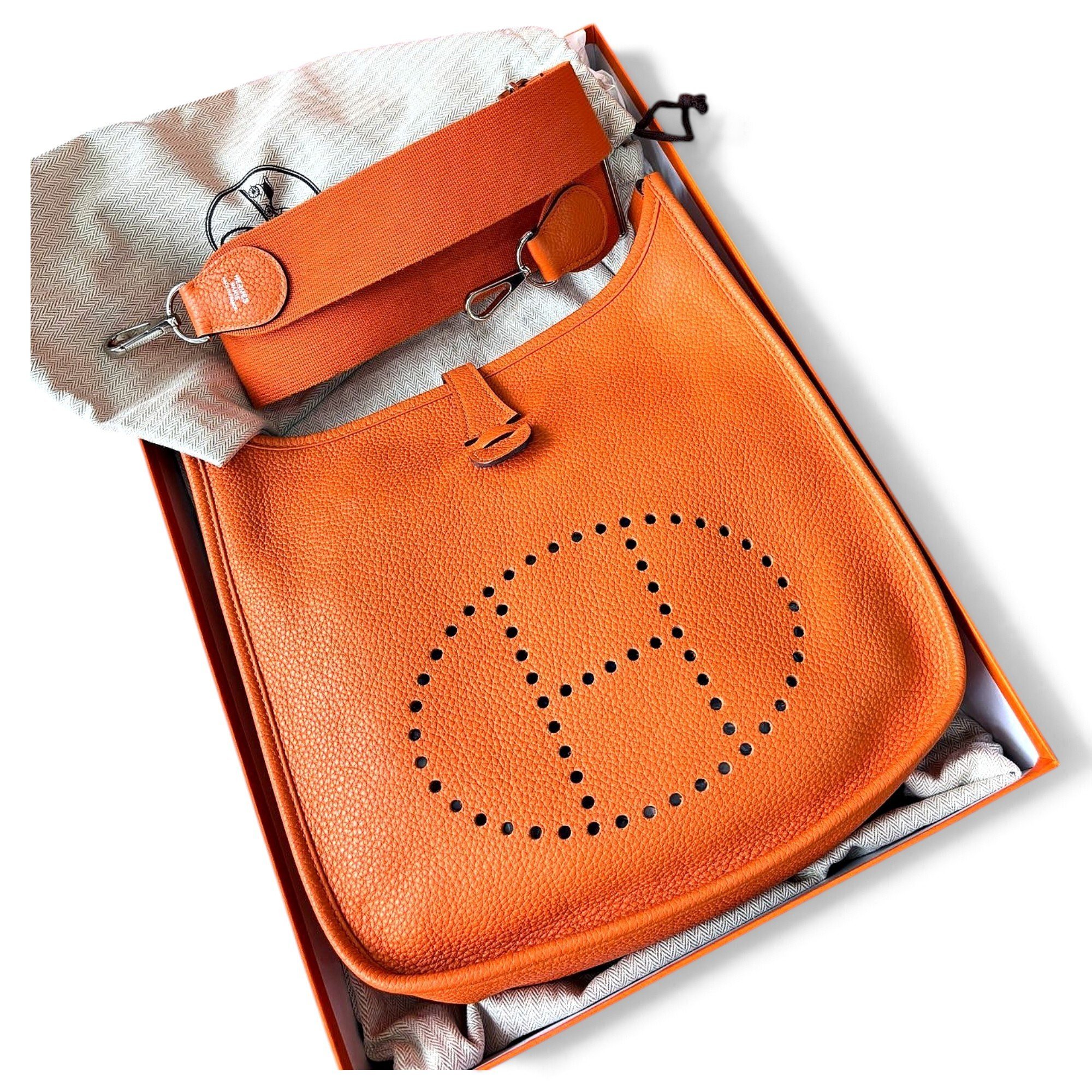 Hermes Evelyne Handbag Orange