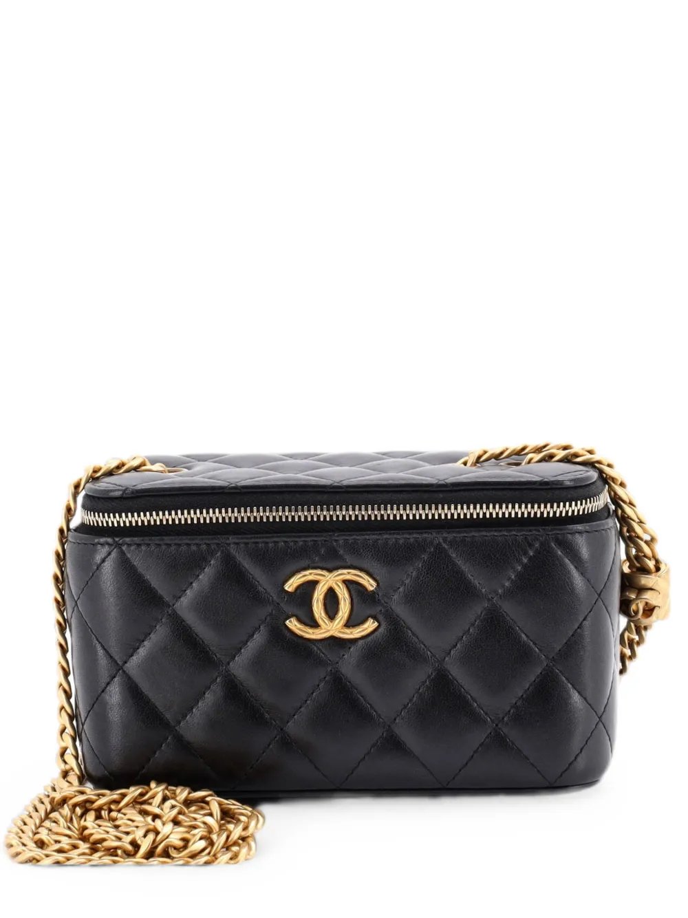All Slide Long Vanity Case with Chain Quilted Lambskin Small crossbody bag