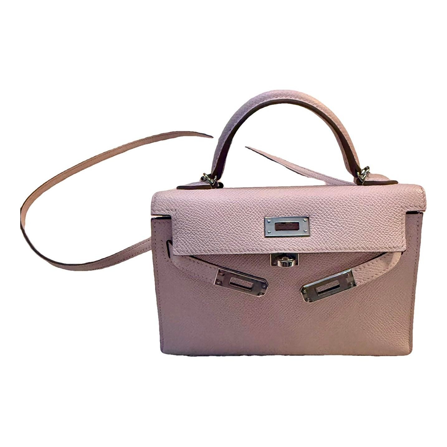Hermes Kelly 20 Handbag Mauve Pale Epsom Leather 2023
