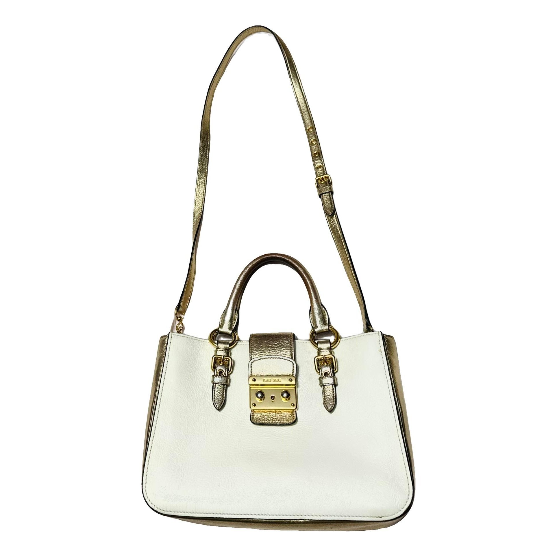 Miu Miu Madras leather tote