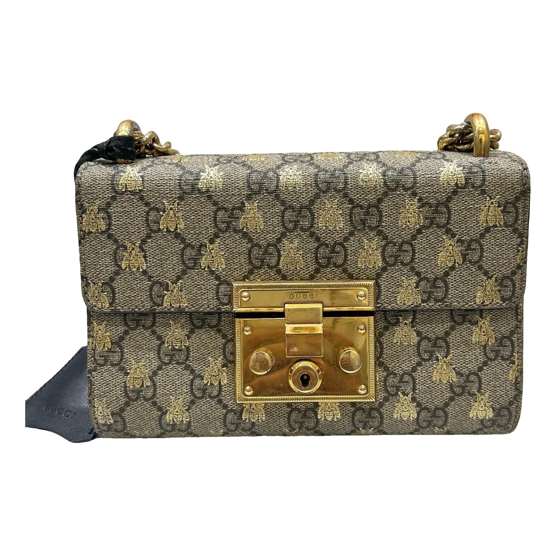 Padlock leather handbag