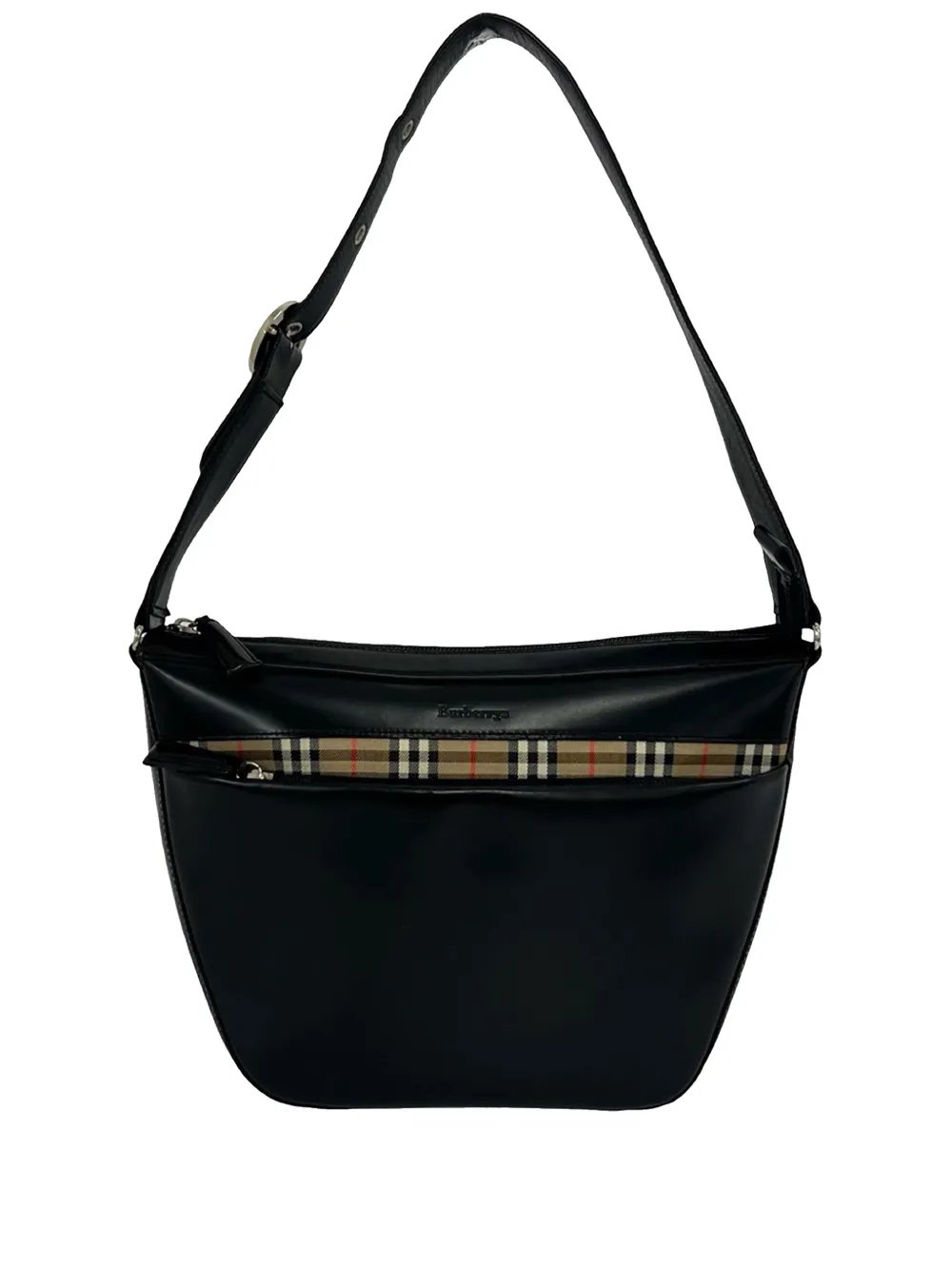 20th Century House Check Trimmed Leather shoulder bag