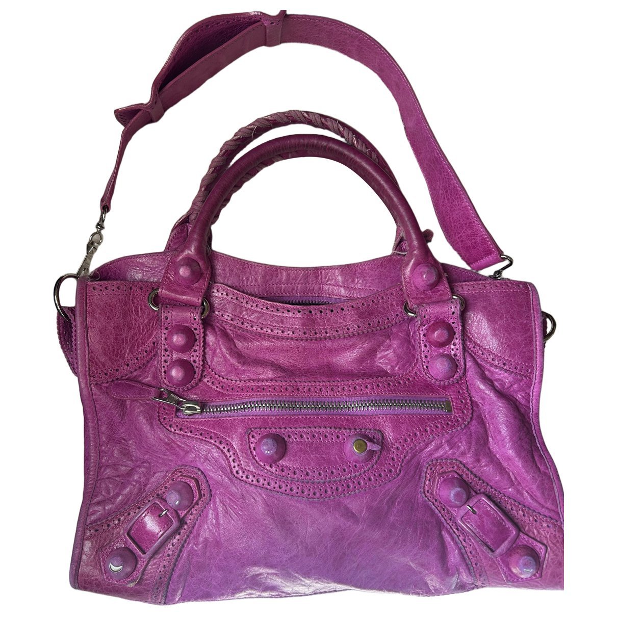 City leather handbag