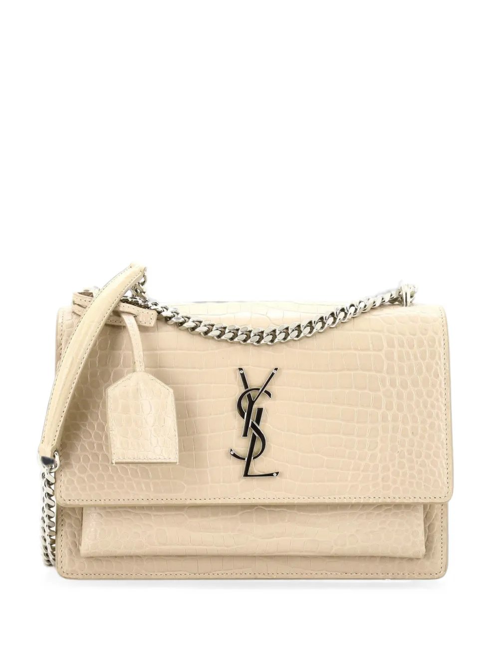 Sunset Crocodile Embossed Leather Medium crossbody bag
