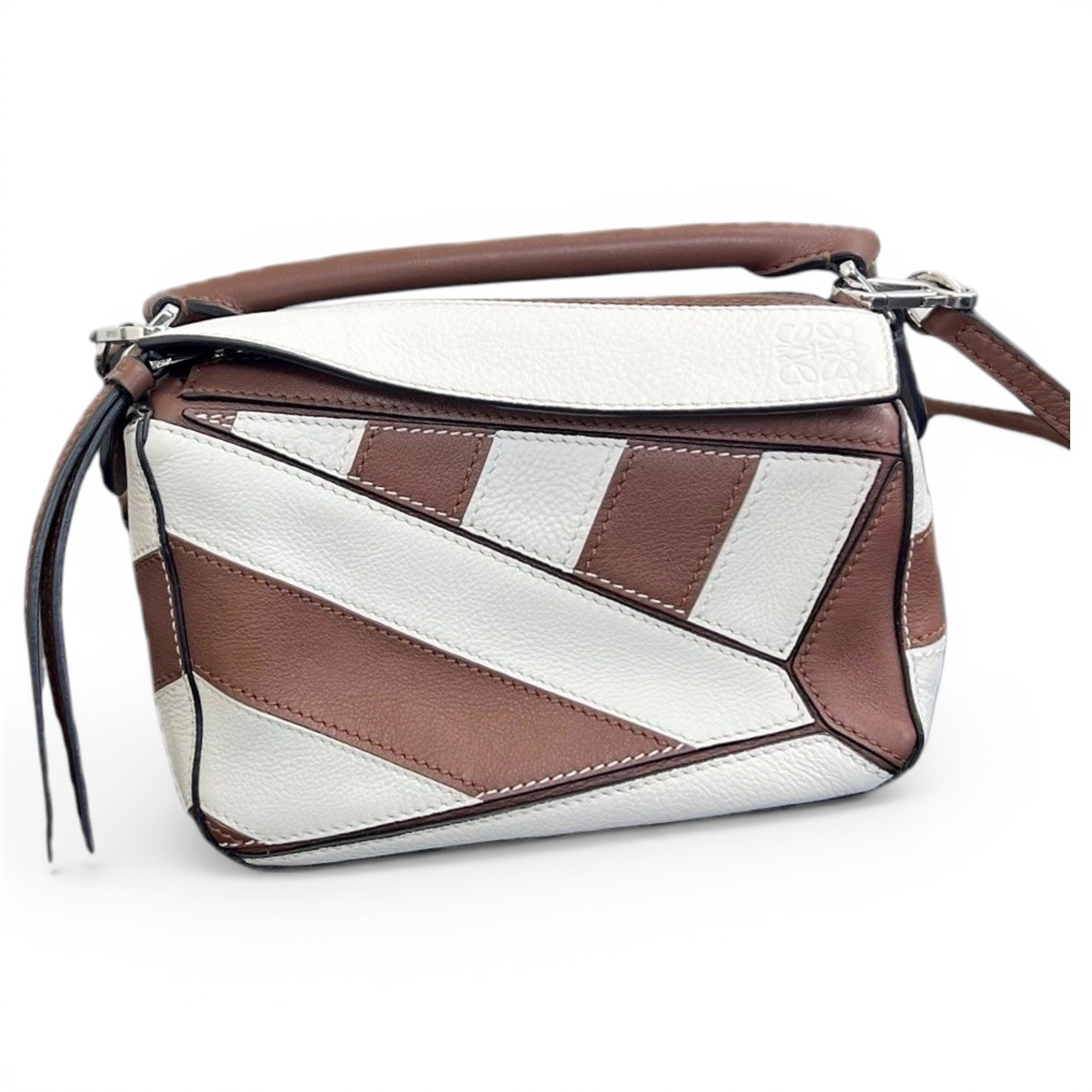 Puzzle leather handbag