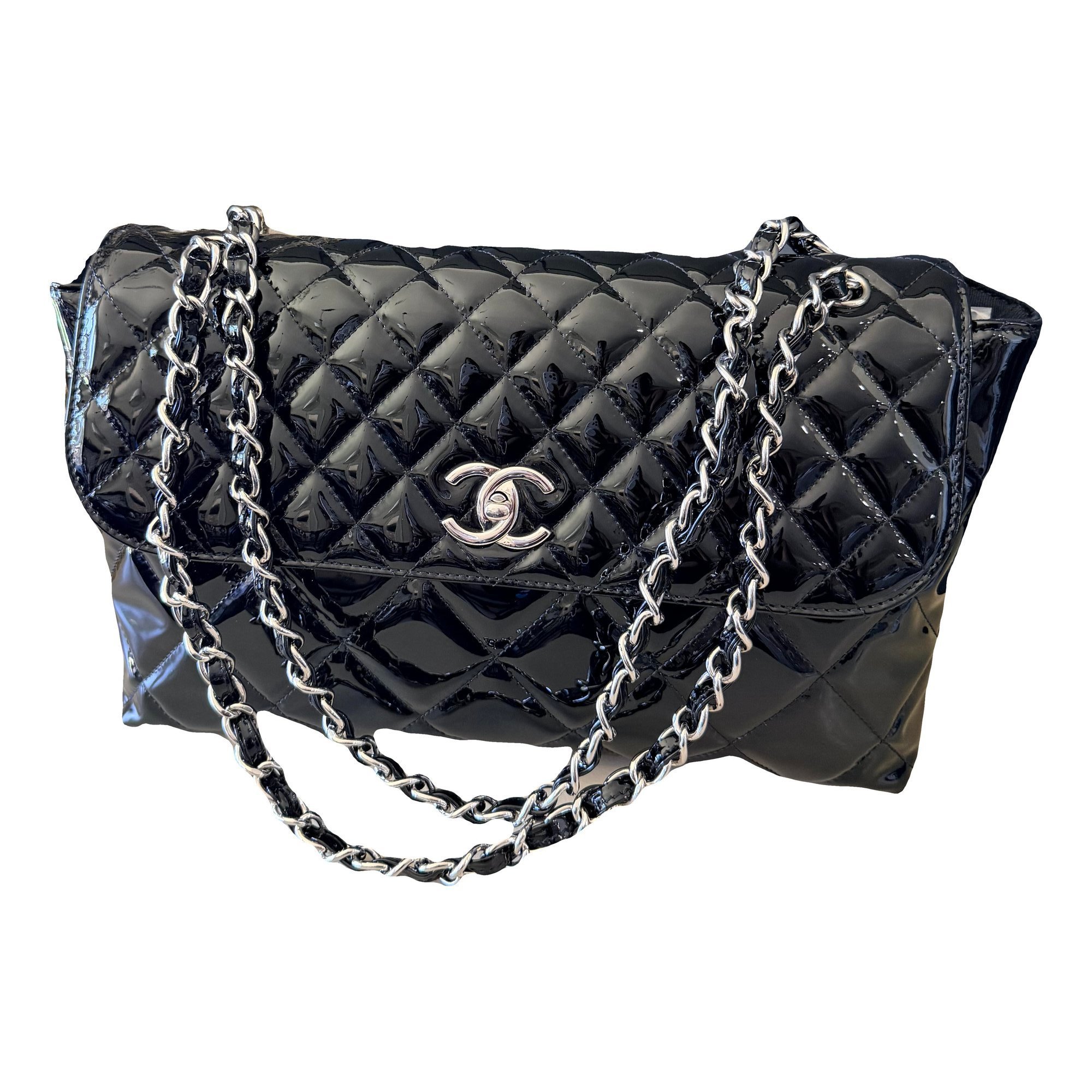 Patent leather handbag