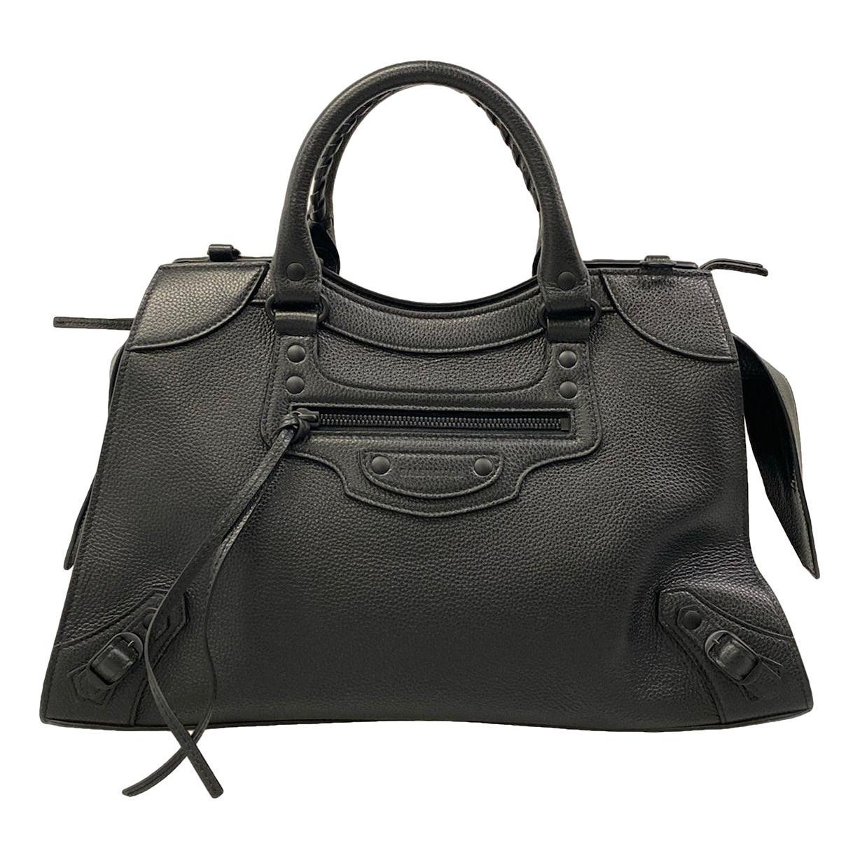 City leather handbag